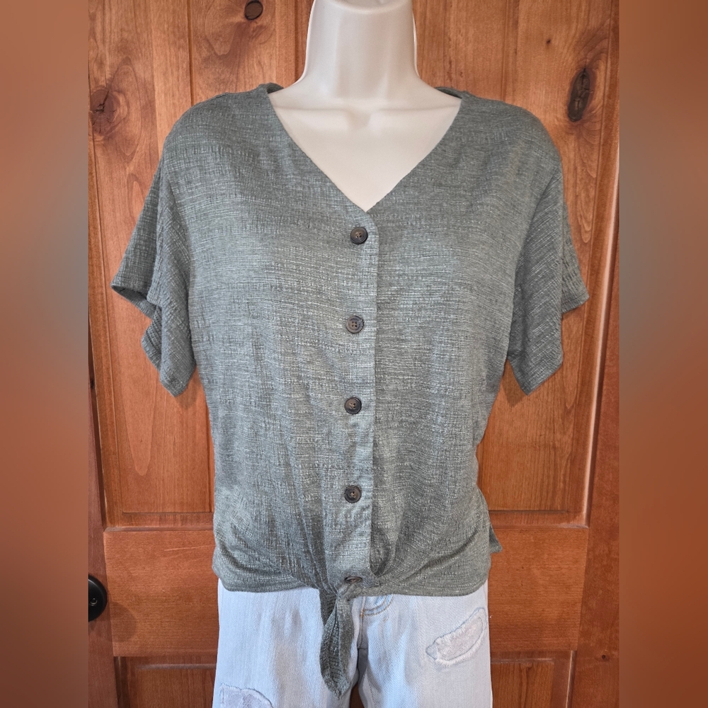 Weatherproof Women's Button-Down Top‎ - Olive